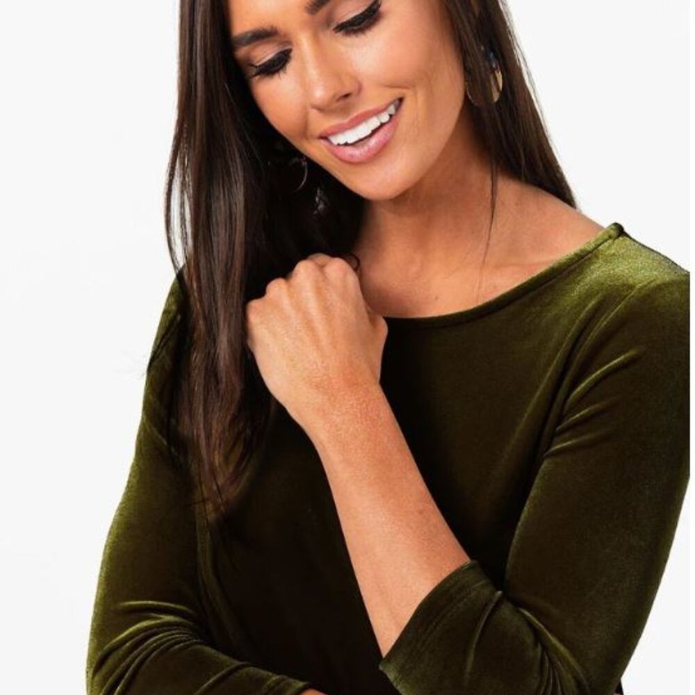 NWT Agnes and Dora Velvet Swing Tunic in Deep Green